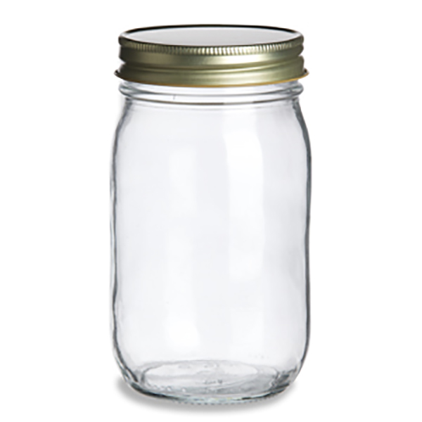 16oz 500ml clear glass Metal Plastisol Lined Caps tinplate lid glass food honey bottle