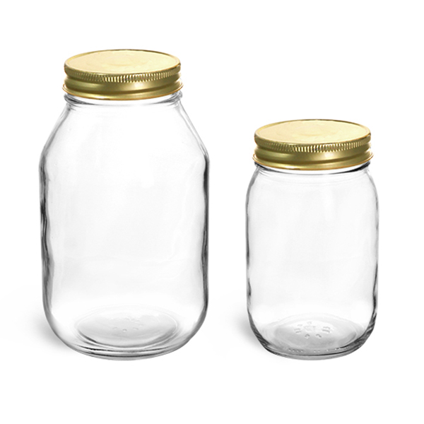 16oz 500ml clear glass Metal Plastisol Lined Caps tinplate lid glass food honey bottle
