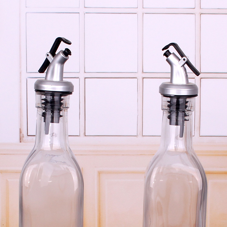16oz 500ml clear square glass oil bottle glass cruet for soy sauce vinegar olive oil