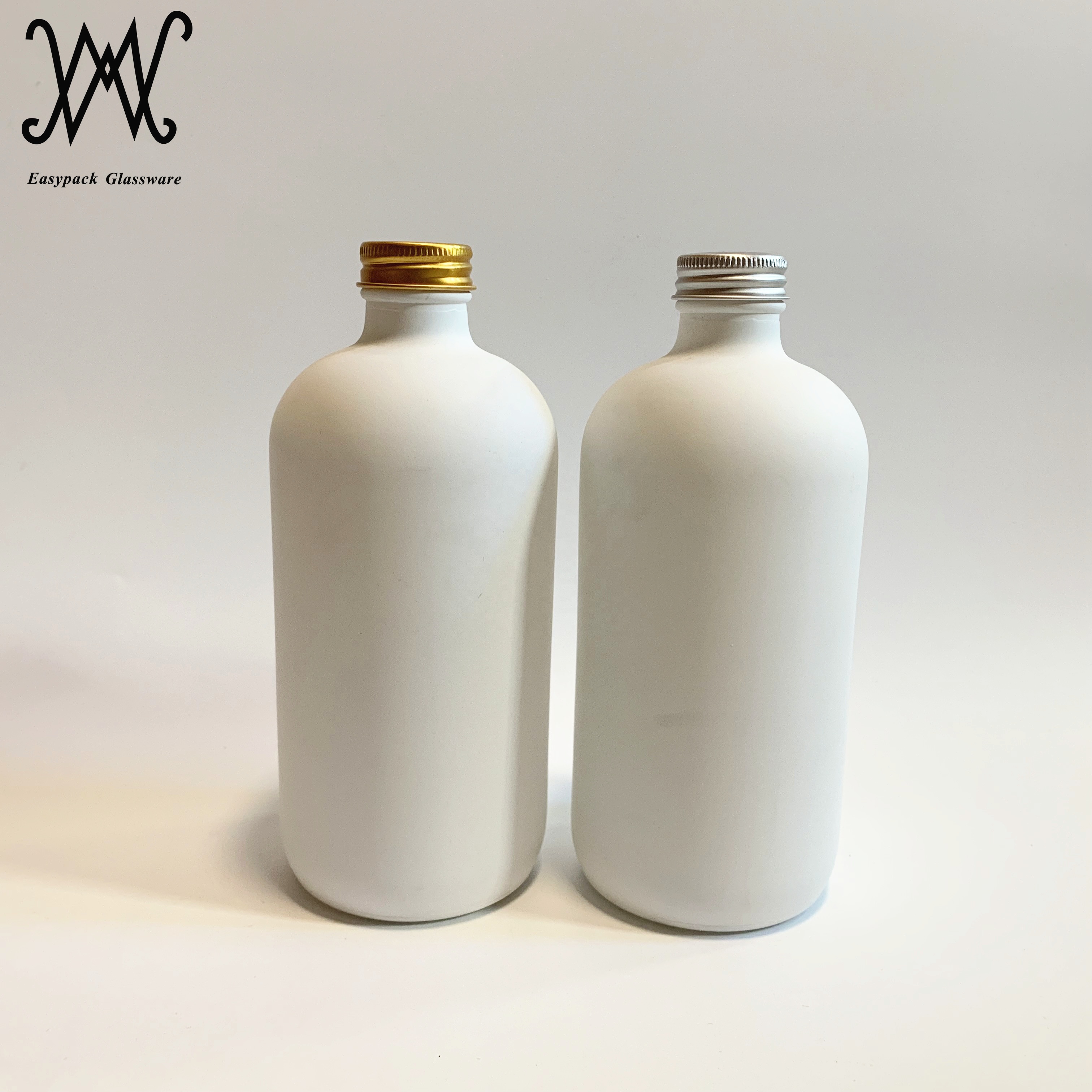 16oz 500ml white color boston round glass spray bottle with hand trigger pump