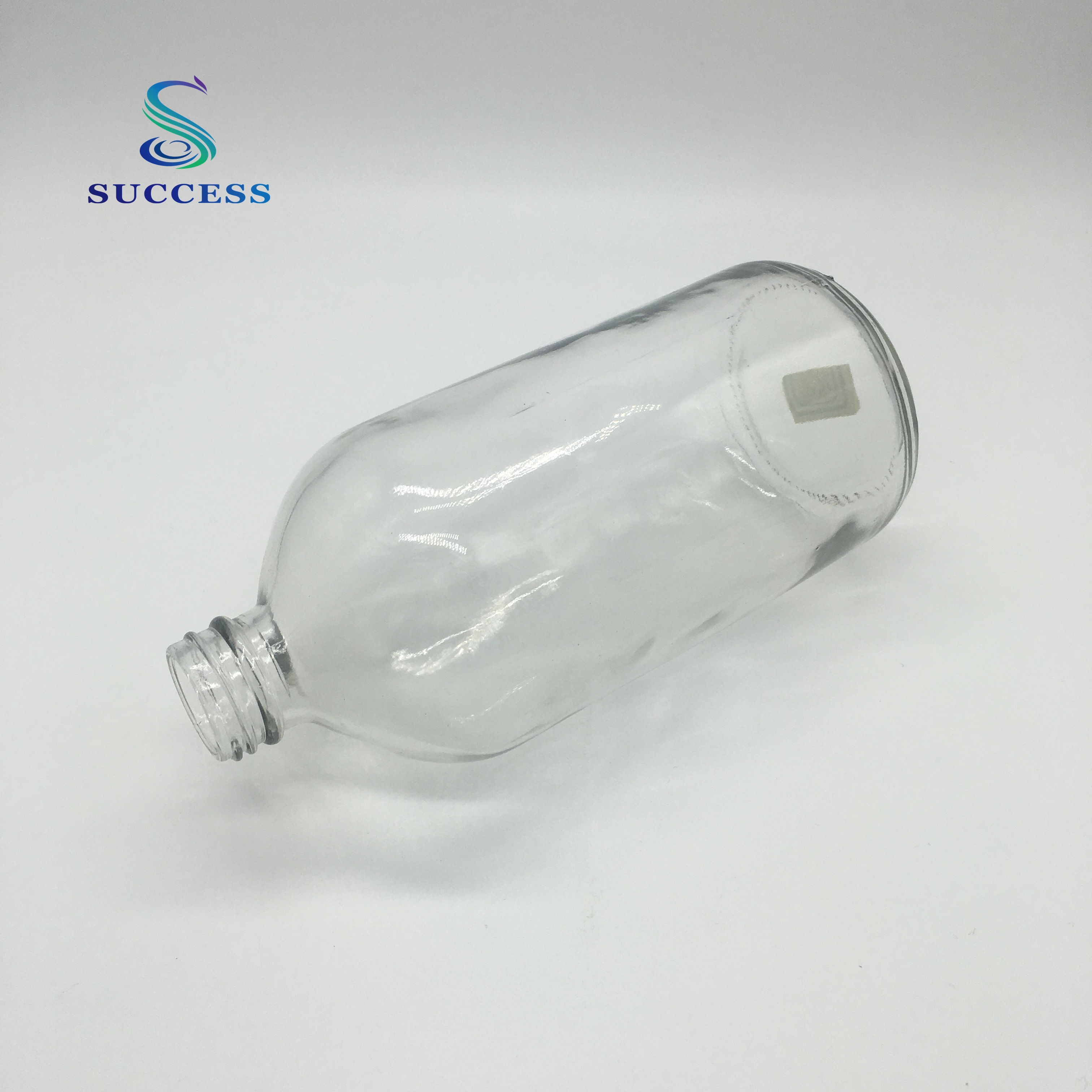 16oz 8oz clear boston round glass bottle for cosmetic