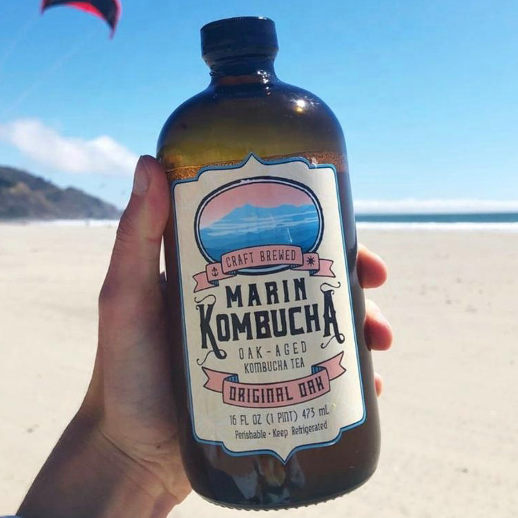 16oz Amber Boston Round Coffee Kombucha Glass Bottle with Phenolic Cap