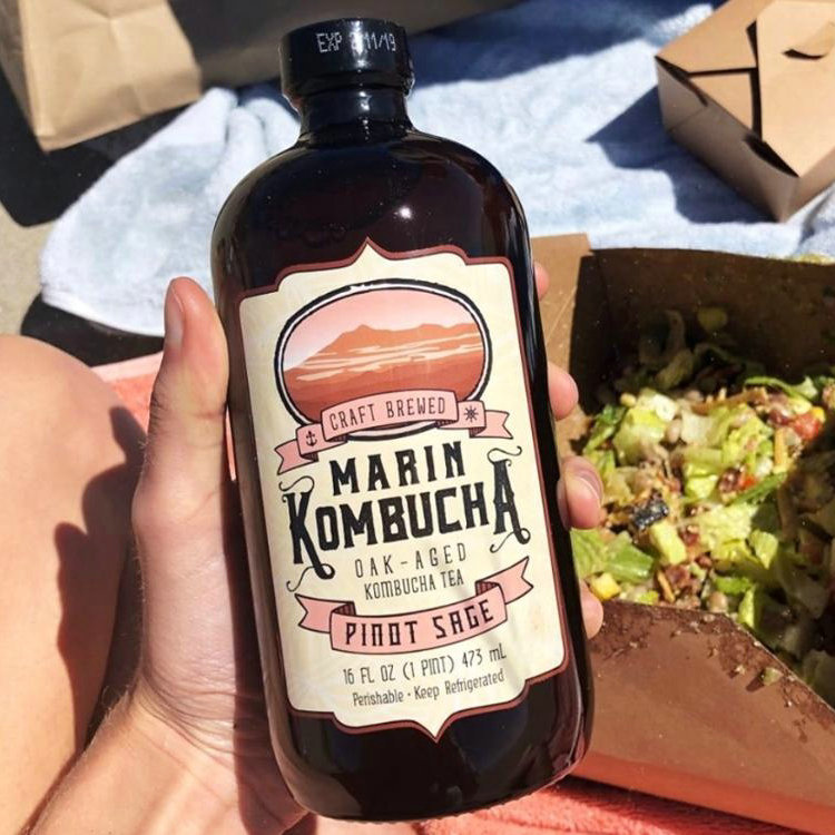 16oz Amber Boston Round Coffee Kombucha Glass Bottle with Phenolic Cap