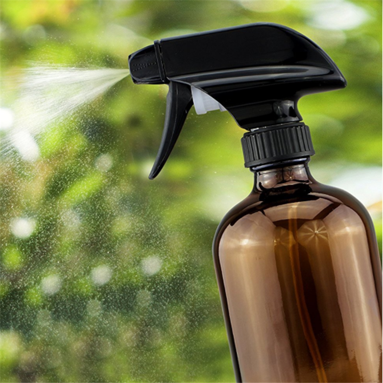 16oz Amber Glass Spray Bottles Boston Round Bottles with Stream Sprayers