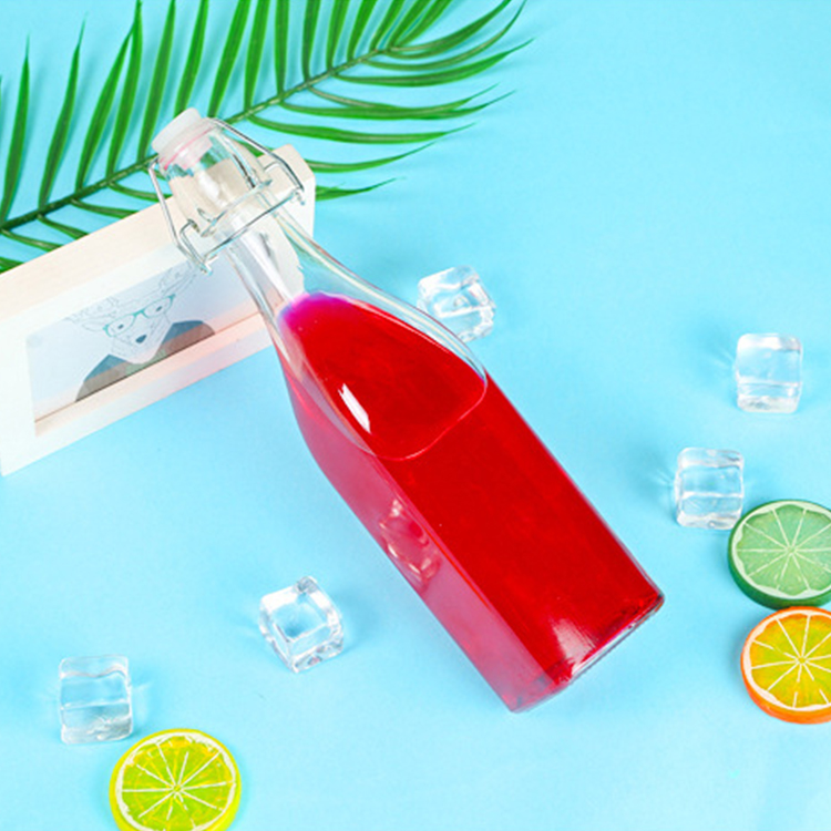 16oz Amber Home Brewing Glass Beer Bottle with Easy Wire Swing Cap & Airtight Rubber Seal