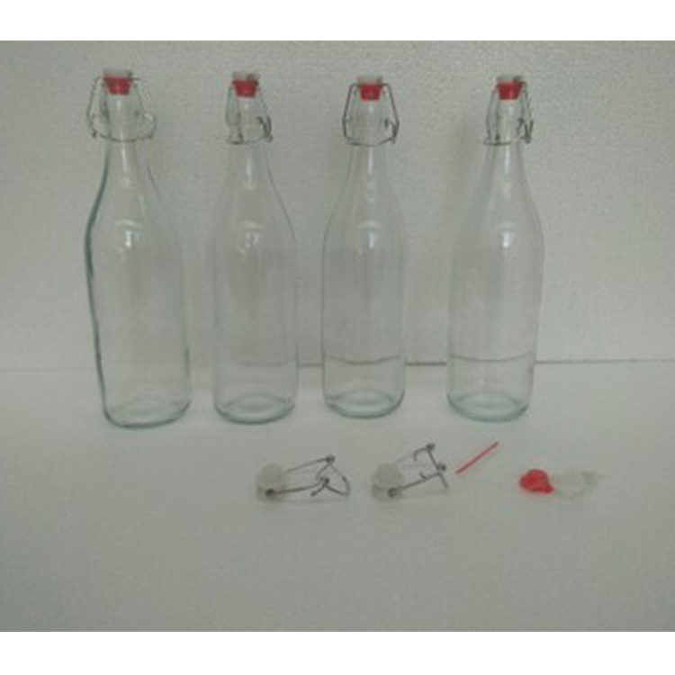 16oz Amber Home Brewing Glass Beer Bottle with Easy Wire Swing Cap & Airtight Rubber Seal