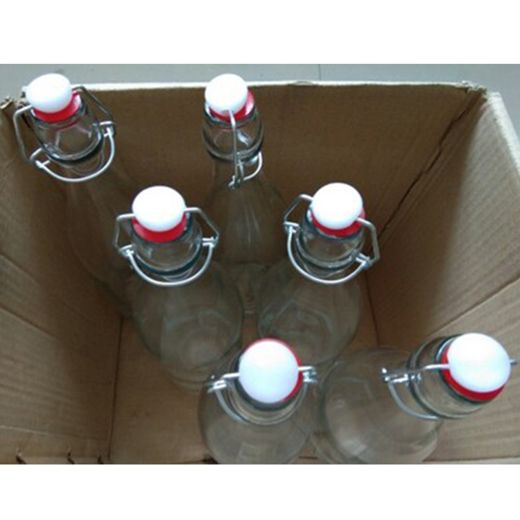 16oz Amber Home Brewing Glass Beer Bottle with Easy Wire Swing Cap & Airtight Rubber Seal