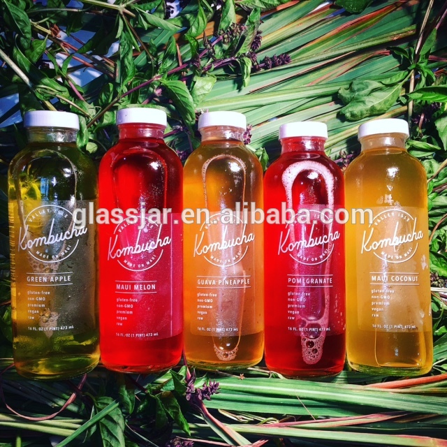 16oz Best drinking glass bottles for Kombucha with screw lid