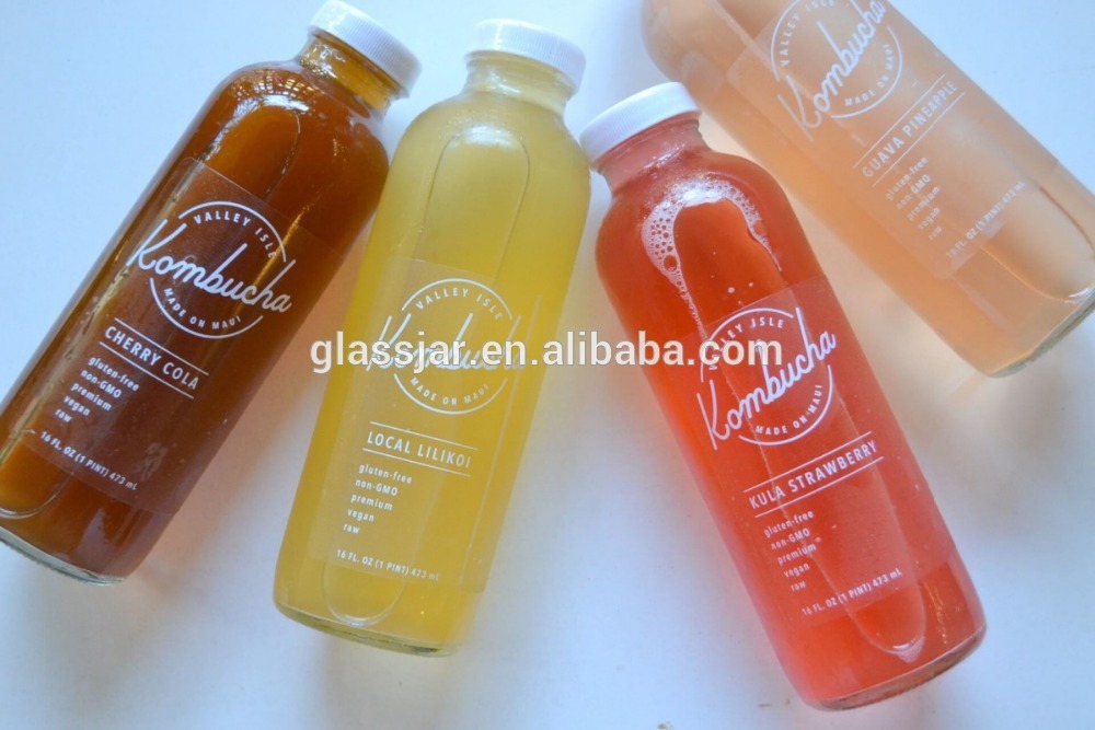 16oz Best drinking glass bottles for Kombucha with screw lid