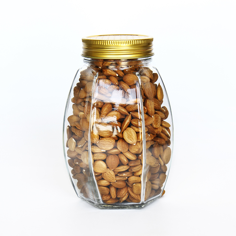 16oz Cheap empty glass hexagon kitchen food storage canning jars with wide mouth wholesale