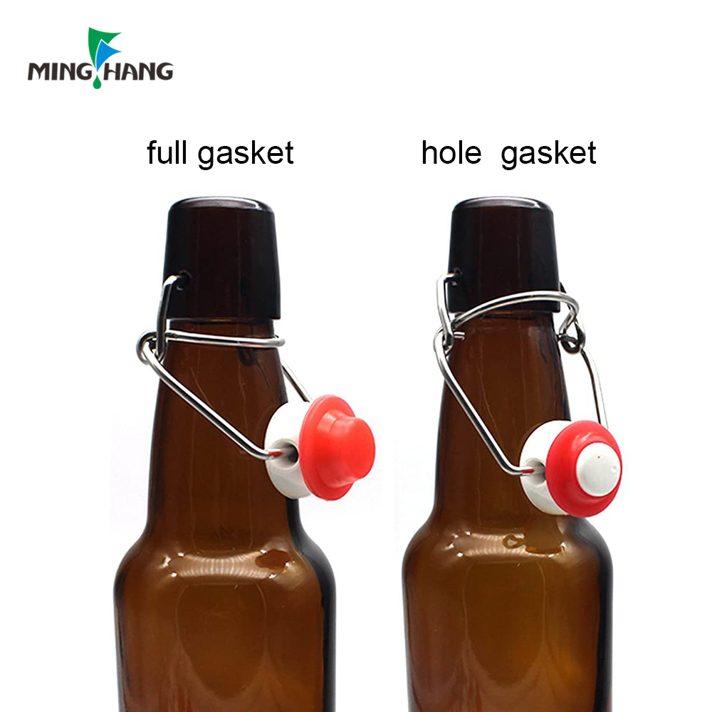 16oz Clear Glass Amber Glass Home Brewing Kombucha Beer Kiefer Bottles With Swing Top Caps