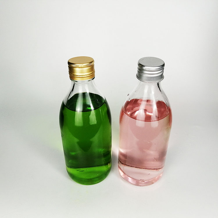 16oz Empty Clear Round Glass Cold Brew Coffee Syrup Juice Milk Boston Bottle With Silver/Gold Cap