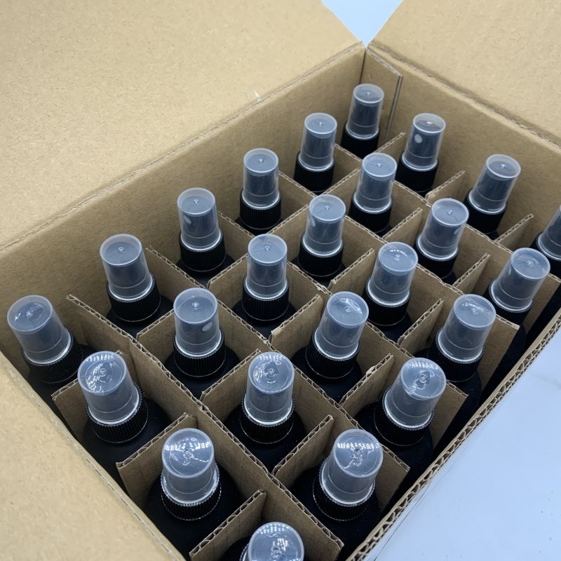 16oz Empty amber boston glass spray bottle for essential oil disinfectant with many different accessories with paper box