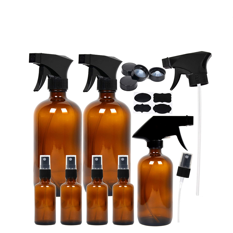 16oz Empty amber boston glass spray bottles for refillable container