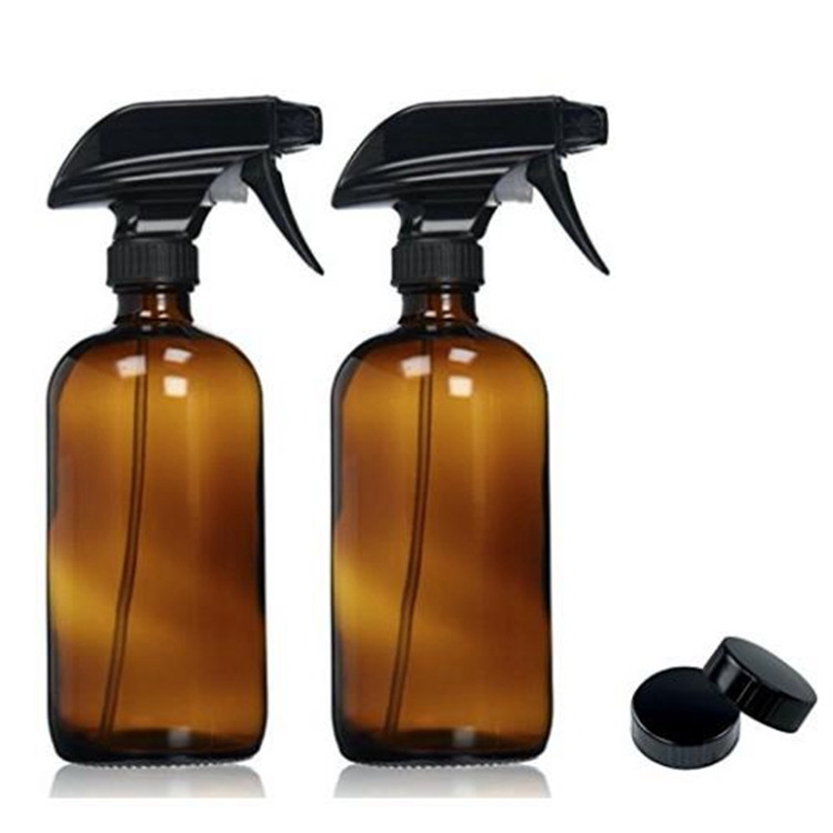 16oz Glass Boston Round Bottle With Cap Or Spray