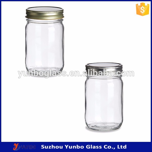 16oz Glass FLINT MAYO ROUND GLASS JAR - 70-470 NECK- Wholesale Pint Canning Jars