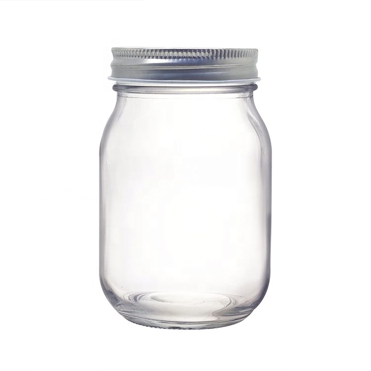 16oz Glass Jars Containers Glass Mason Jars 500ml with 70ml Metal Lids