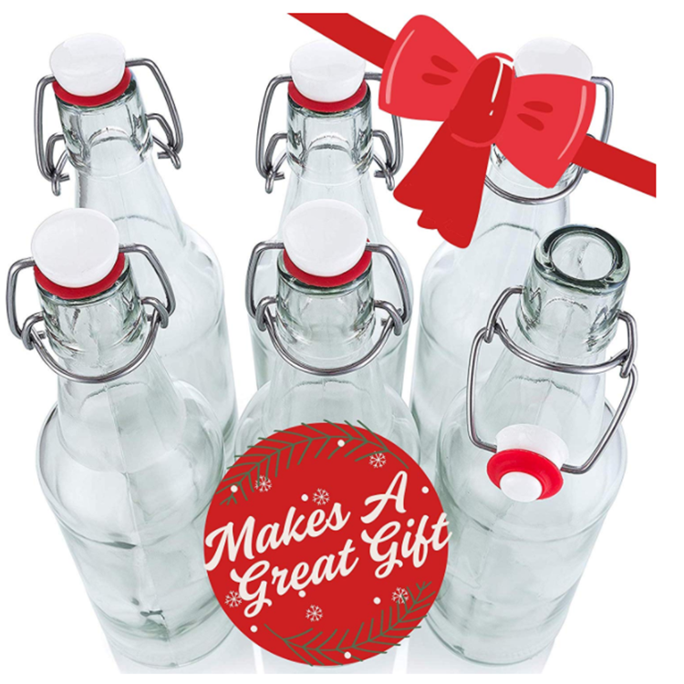 16oz Leak Proof Swing Top Glass Bottles with Flip Top for Kombucha, Kefir, Beer