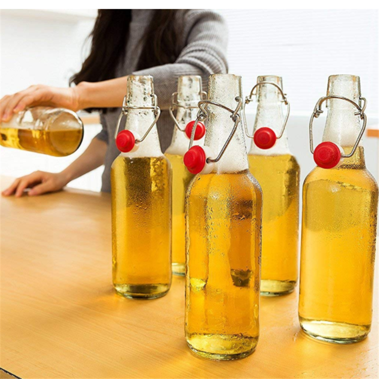 16oz Leak Proof Swing Top Glass Bottles with Flip Top for Kombucha, Kefir, Beer