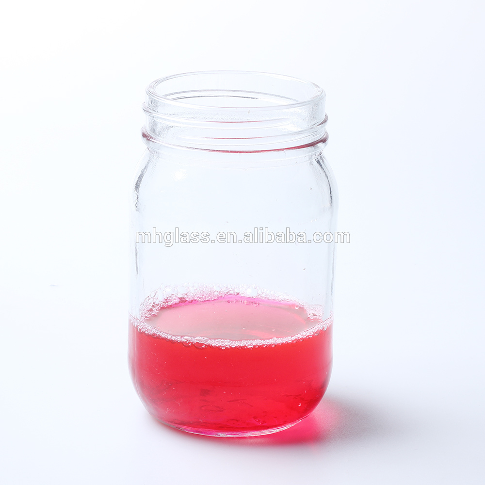 16oz Mason Glass Jars Pickle Jar with Black Metal Lid