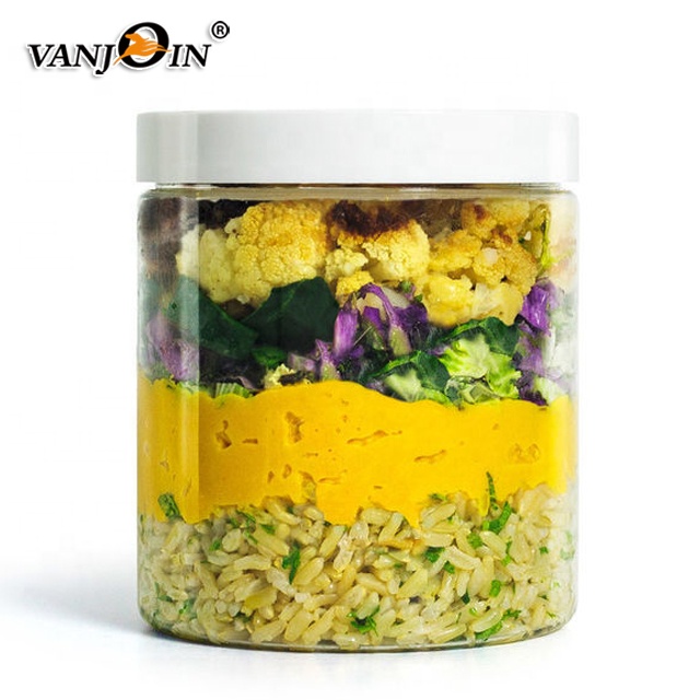 16oz Plastic Bpa Free Jars 500ml Airtight Pet Cream Jars