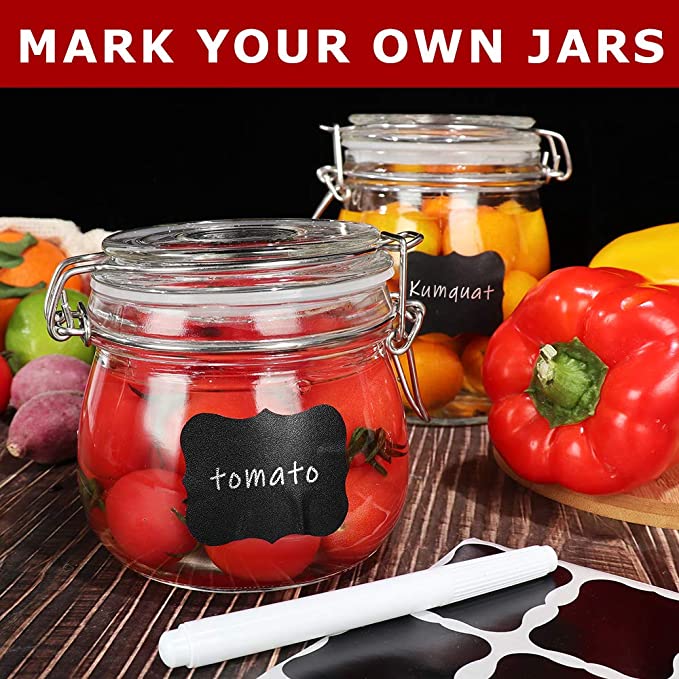 16oz (about 453.6g) transparent glass can, with sealing cover and leakproof rubber gasket, wide mouth storage container