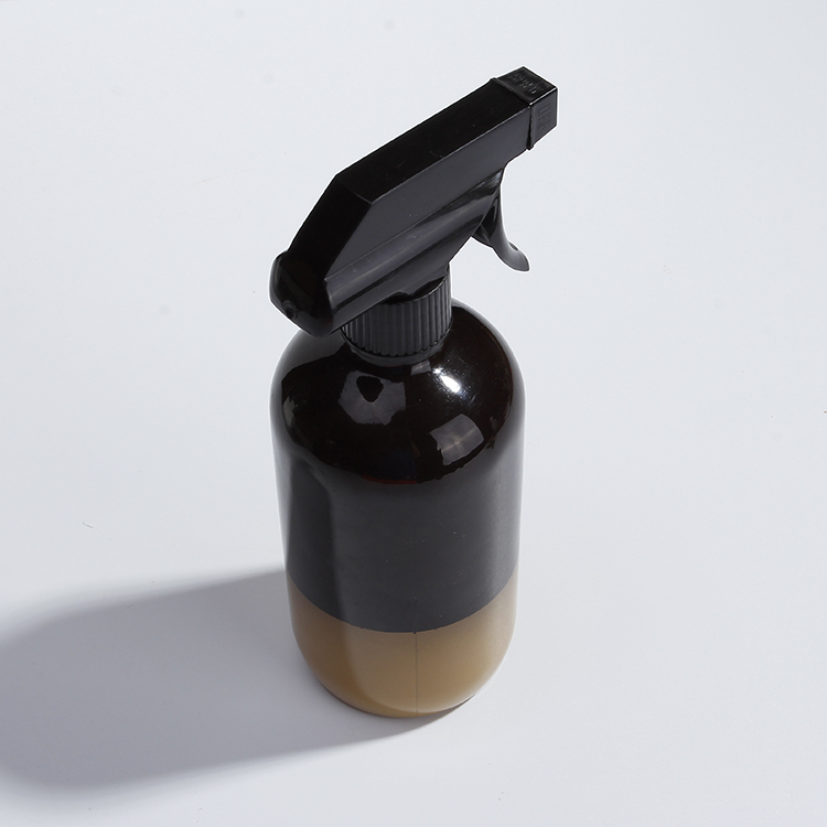 16oz round cosmetic bottle amber glass spray pump bottle for soap dispenser