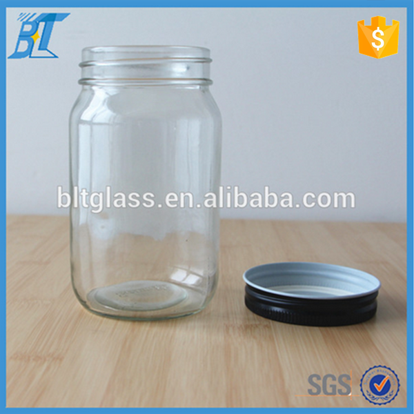 16oz wide mouth glass jar for canning food storage with twist off lids