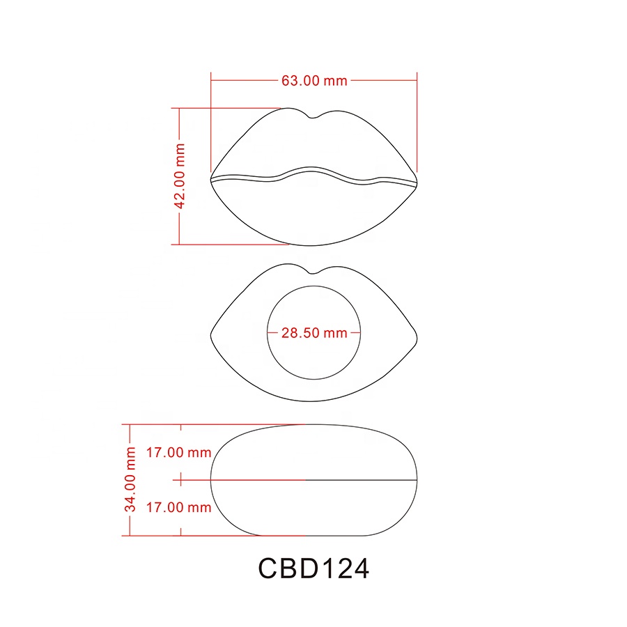 17.8 g empty bottle lip makeup case container cosmetic package new unique lip shaped plastic cosmetic jar