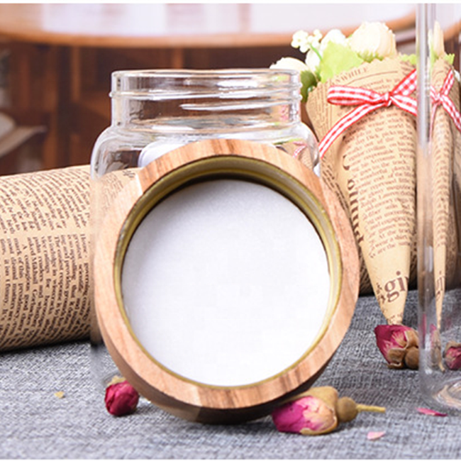 170ml Heat Resistant Borosilicate Screw Top Childproof Glass Food Storage Jar With Acacia Wood Lid