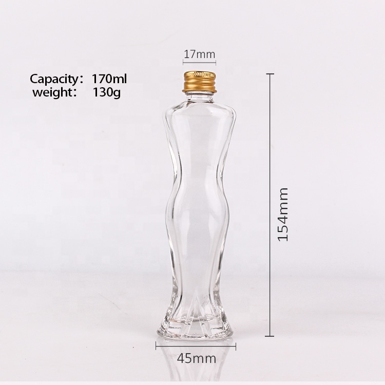 170ml customized clear perfume glass bottles with nozzle lid