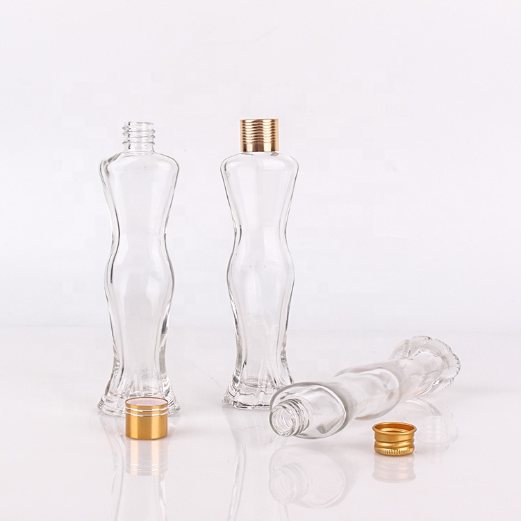 170ml customized clear perfume glass bottles with nozzle lid