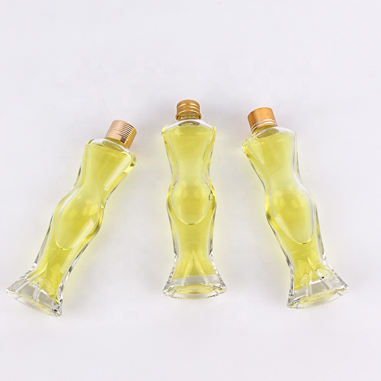 170ml customized clear perfume glass bottles with nozzle lid