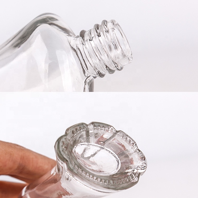 170ml customized clear perfume glass bottles with nozzle lid