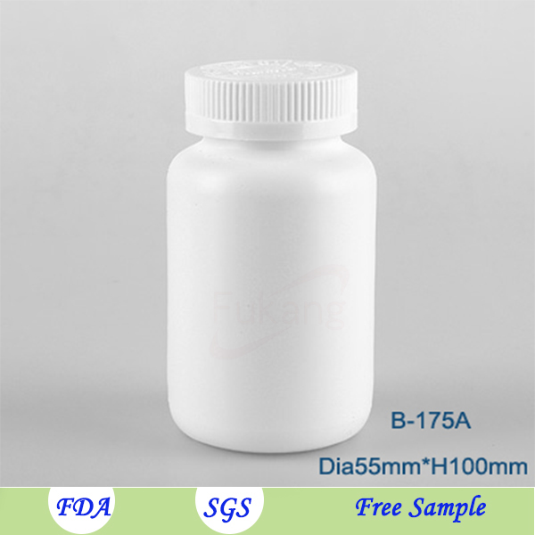 175cc PE material plastic bottle round white with child proof cap clear bottle medicine/drug/supplement/pill food bottle