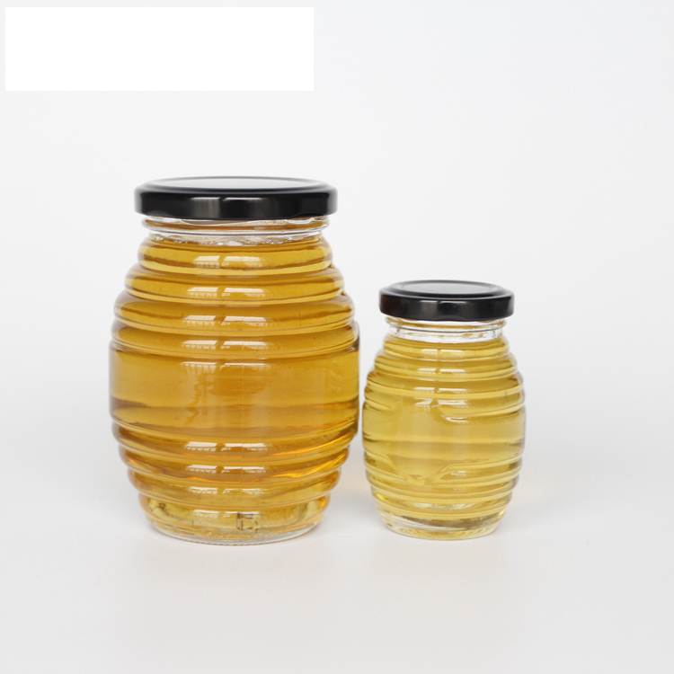 175ml 370ml 710ml Unique Shape Empty Clear Glass Honey Queenline Jars Honey Container Glass For Sales