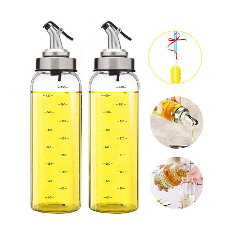 17oz 500ml Cruet Olive Oil Dispenser Bottle with Stainless Steel Pour Spout
