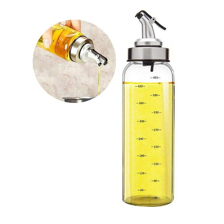 17oz 500ml Cruet Olive Oil Dispenser Bottle with Stainless Steel Pour Spout