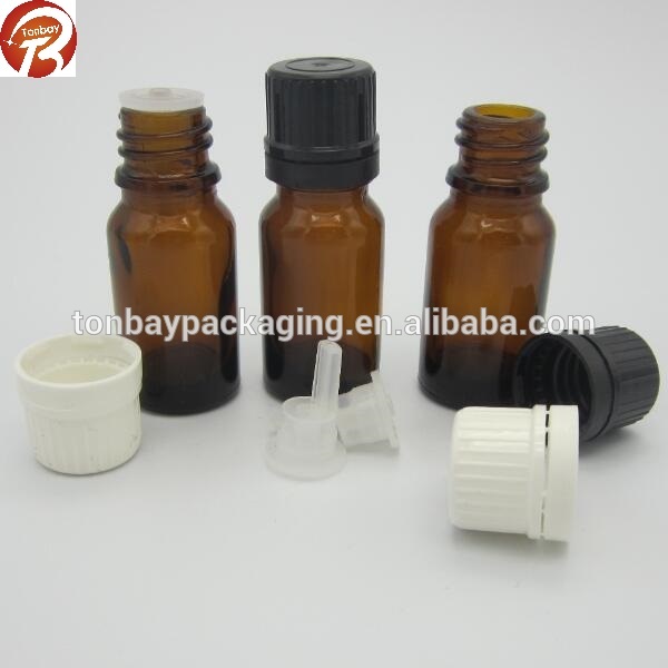 18/410 10ml 15ml 20ml 30ml amber glass bottle containers with tamper evident plastic cap and inner dropper