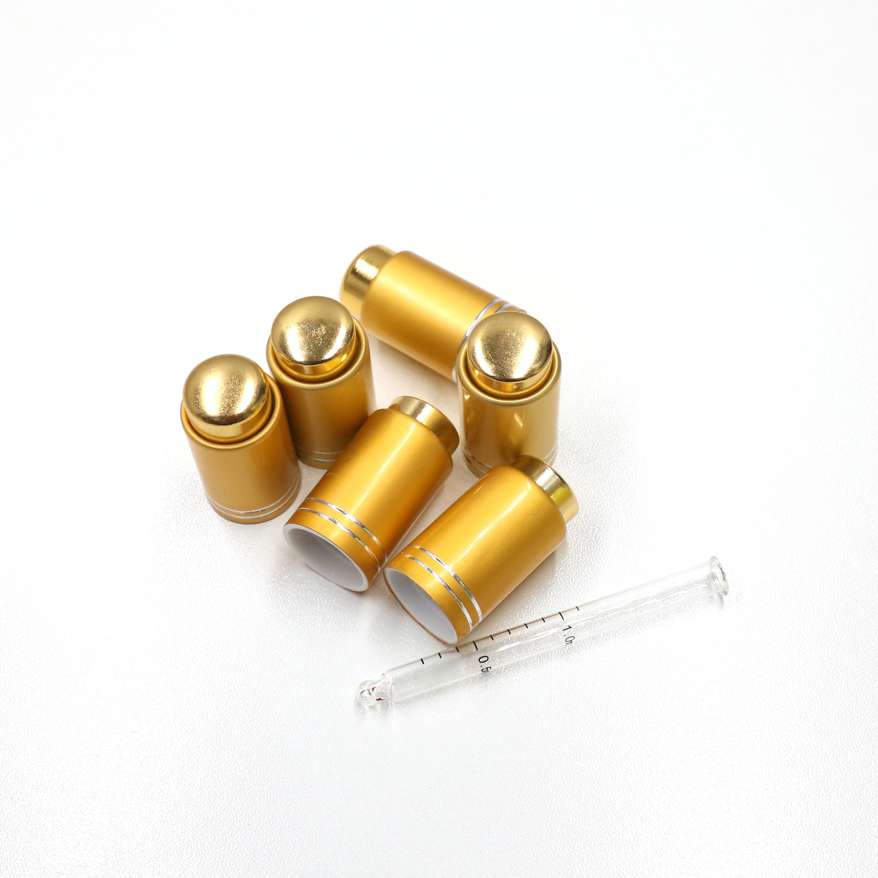 18/410 aluminum gold press dropper cap for oil bottle