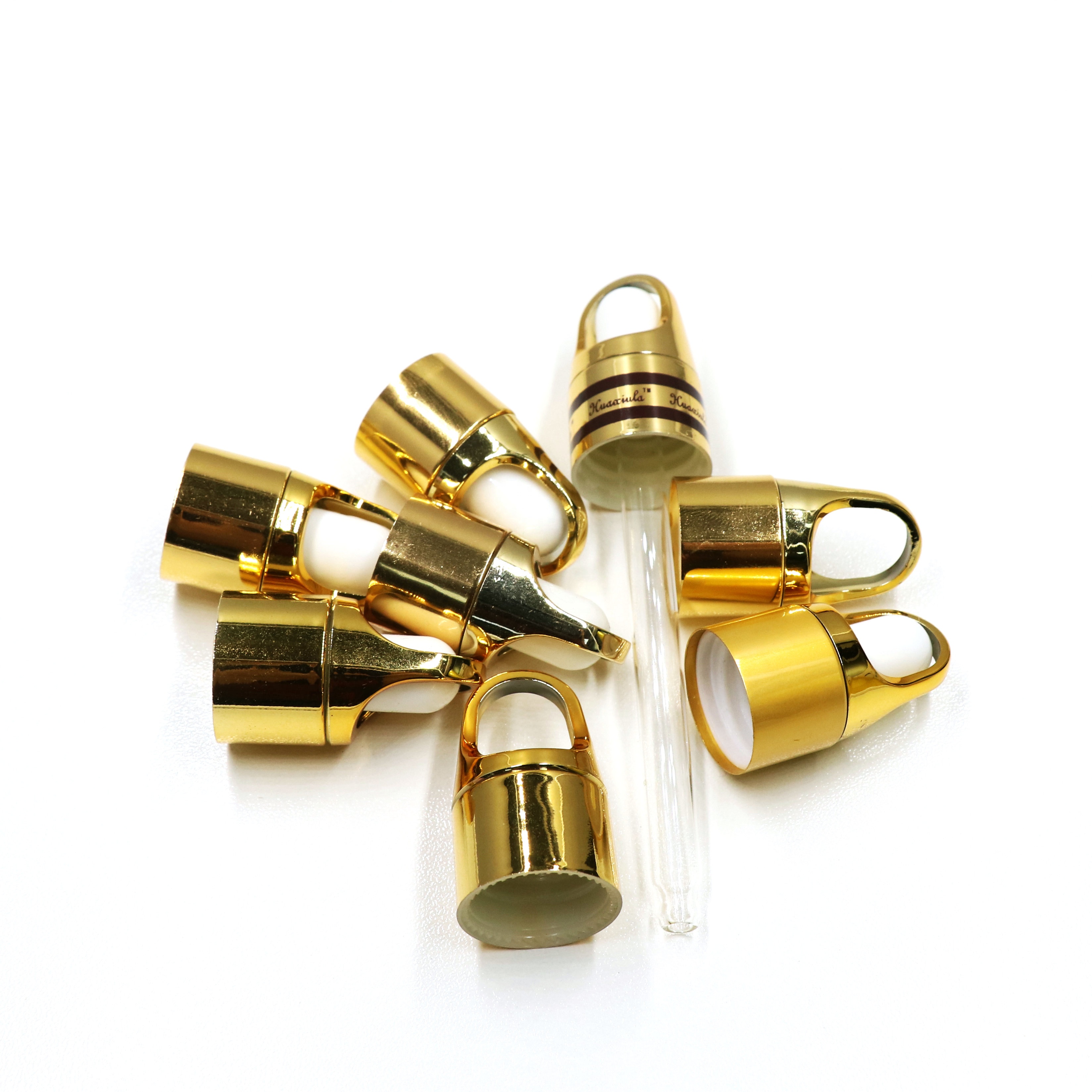 18/410 aluminum gold press dropper cap for oil bottle