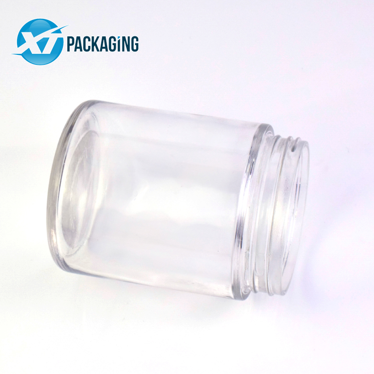 18 oz clear glass jar CR lid child proof cap hemp flower packaging customized logo 16 oz glass jars with lids