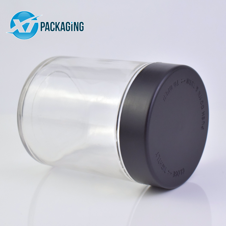 18 oz clear glass jar CR lid child proof cap hemp flower packaging customized logo 16 oz glass jars with lids