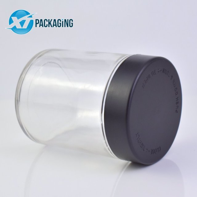 18 oz clear glass jar CR lid child proof cap hemp flower packaging customized logo
