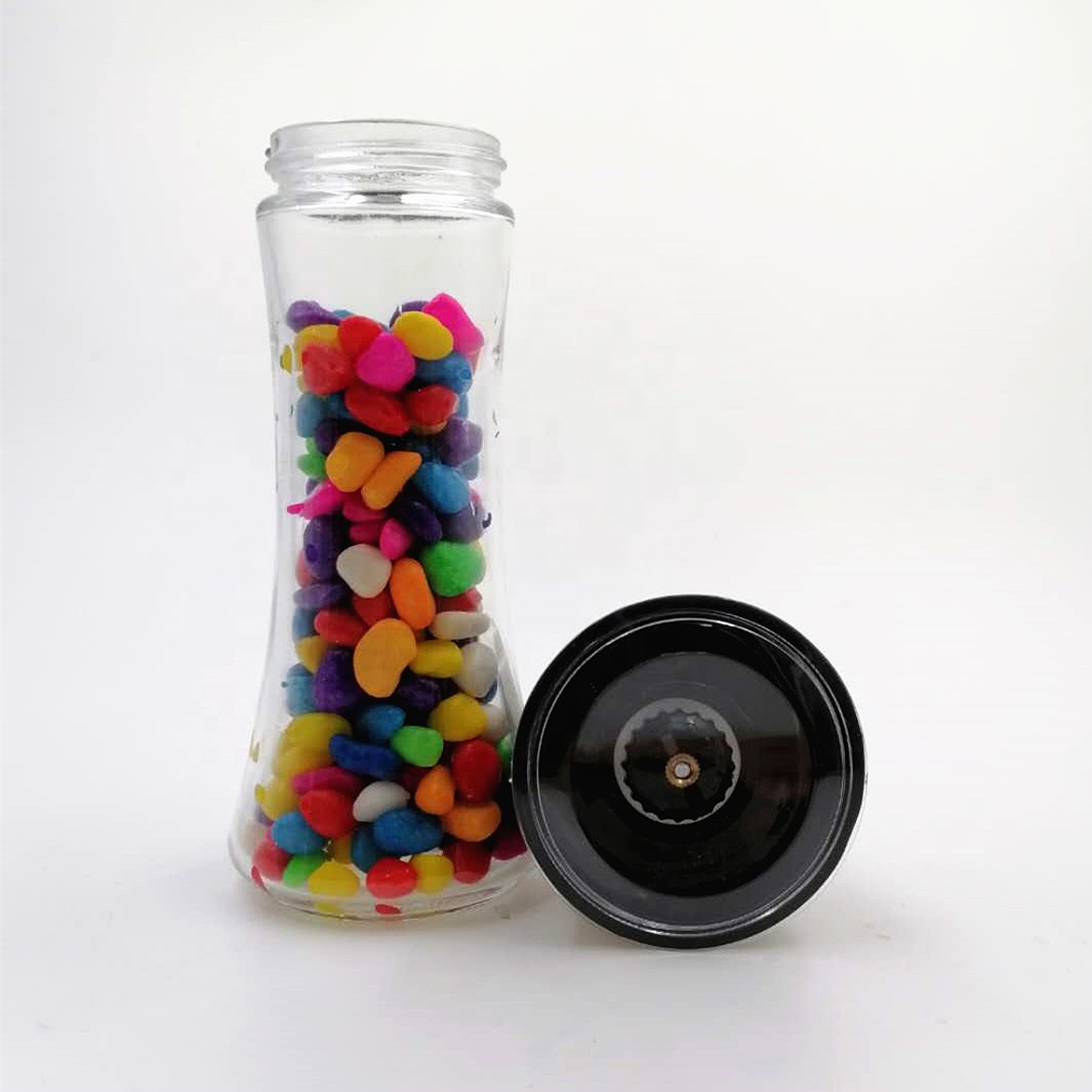 180 ML high performance sea salt and pepper mix tall container glass spice grinder