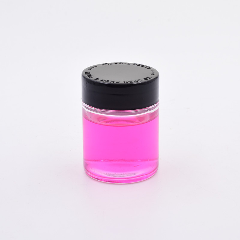 180 ml clear round glass straight side food storage snacks scented tea jar with plastic child proof lid.