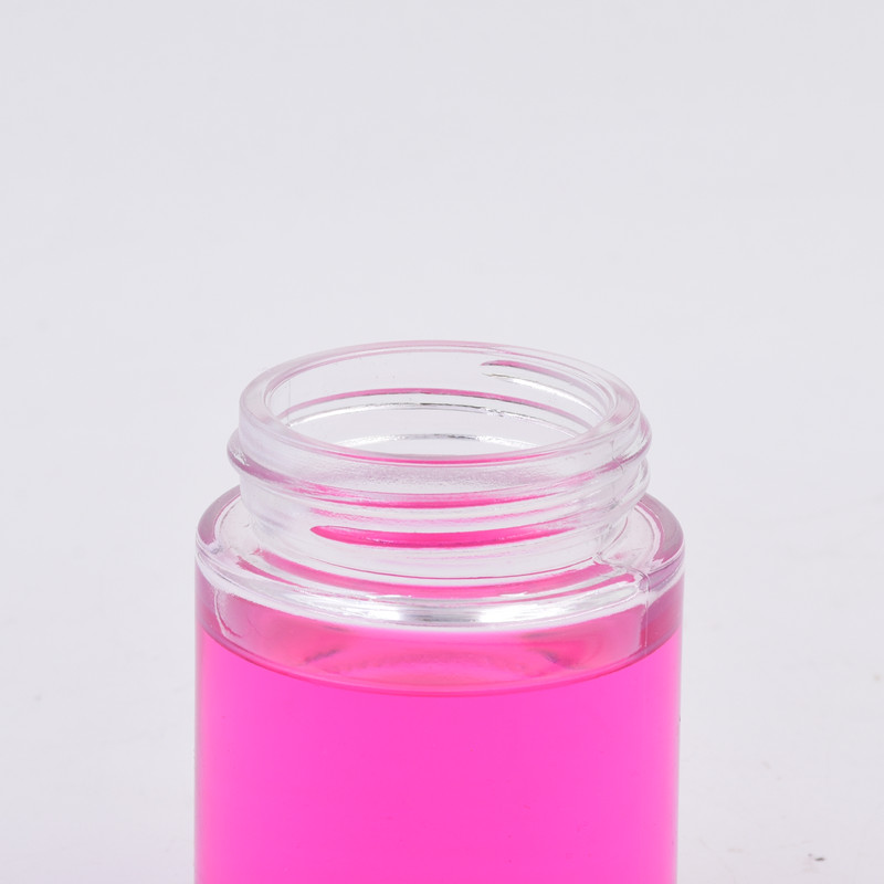 180 ml clear round glass straight side food storage snacks scented tea jar with plastic child proof lid.