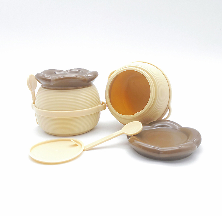 180g cosmetic coffee plastic pack cream jar with spoon