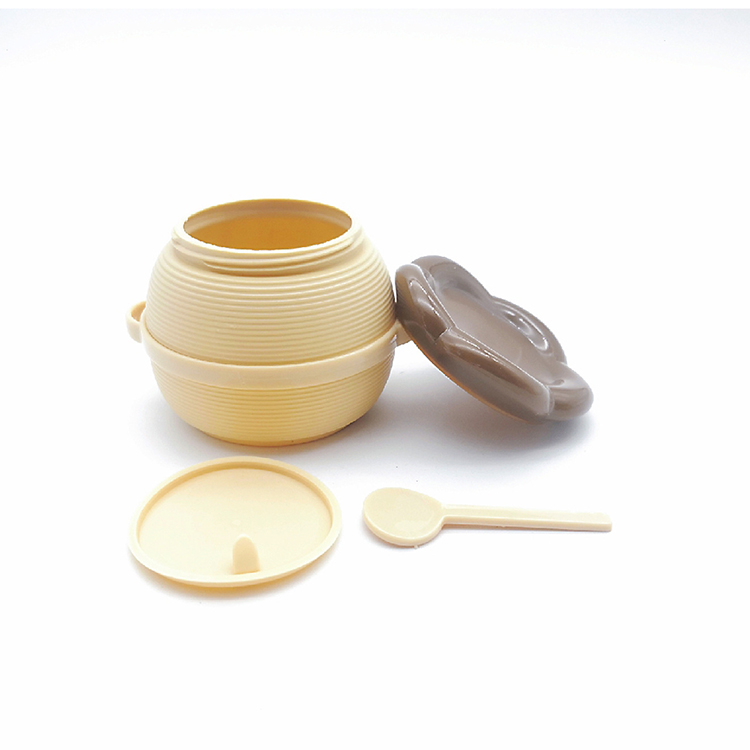 180g cosmetic coffee plastic pack cream jar with spoon