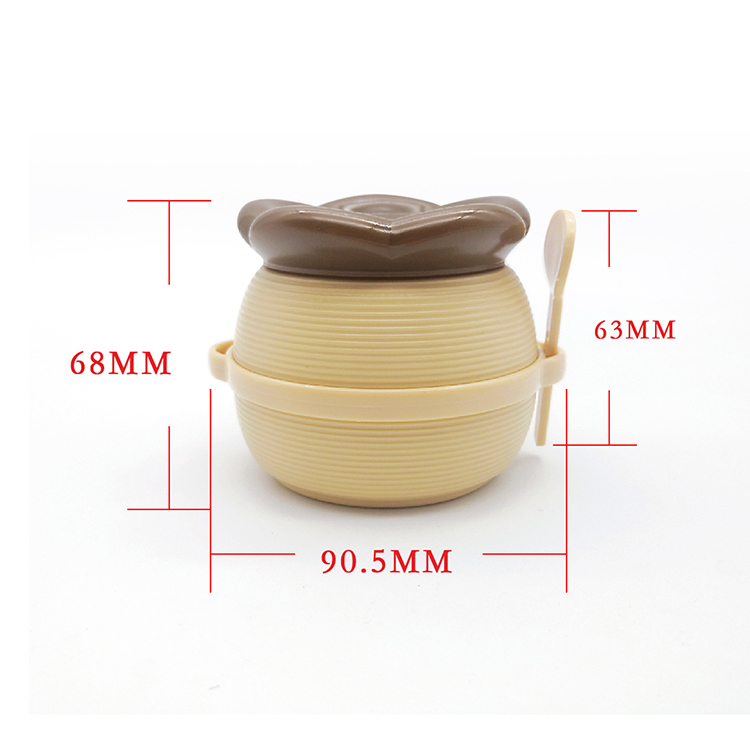 180g cosmetic coffee plastic pack cream jar with spoon